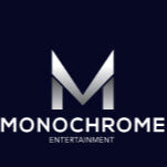 Monochrome Entertainment logo on a dark blue background